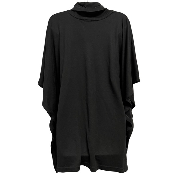 Natori Poncho Top Womens Small Black Cowl Neck Dolman Sleeve Relaxed Knit - Picture 8 of 8